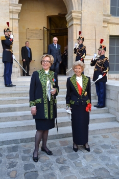 Danièle Sallenave, de l’Académie française et Hélène Carrère d’Encausse, secrétaire perpétuelle de l’Académie française © photo Clément Moutiez 2012