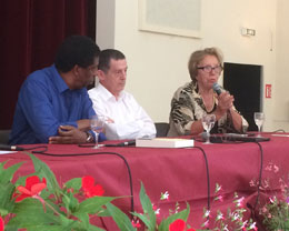 Festival 2016 Dany Laferrire de l'Acadmie franaise Hedi Kaddour et Danile Sallenave de l'Acadmie franaise - © photo J-P Contival 2016